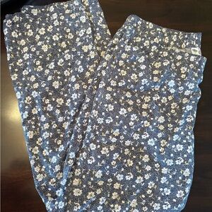 Old Navy Navy White Floral Pants
